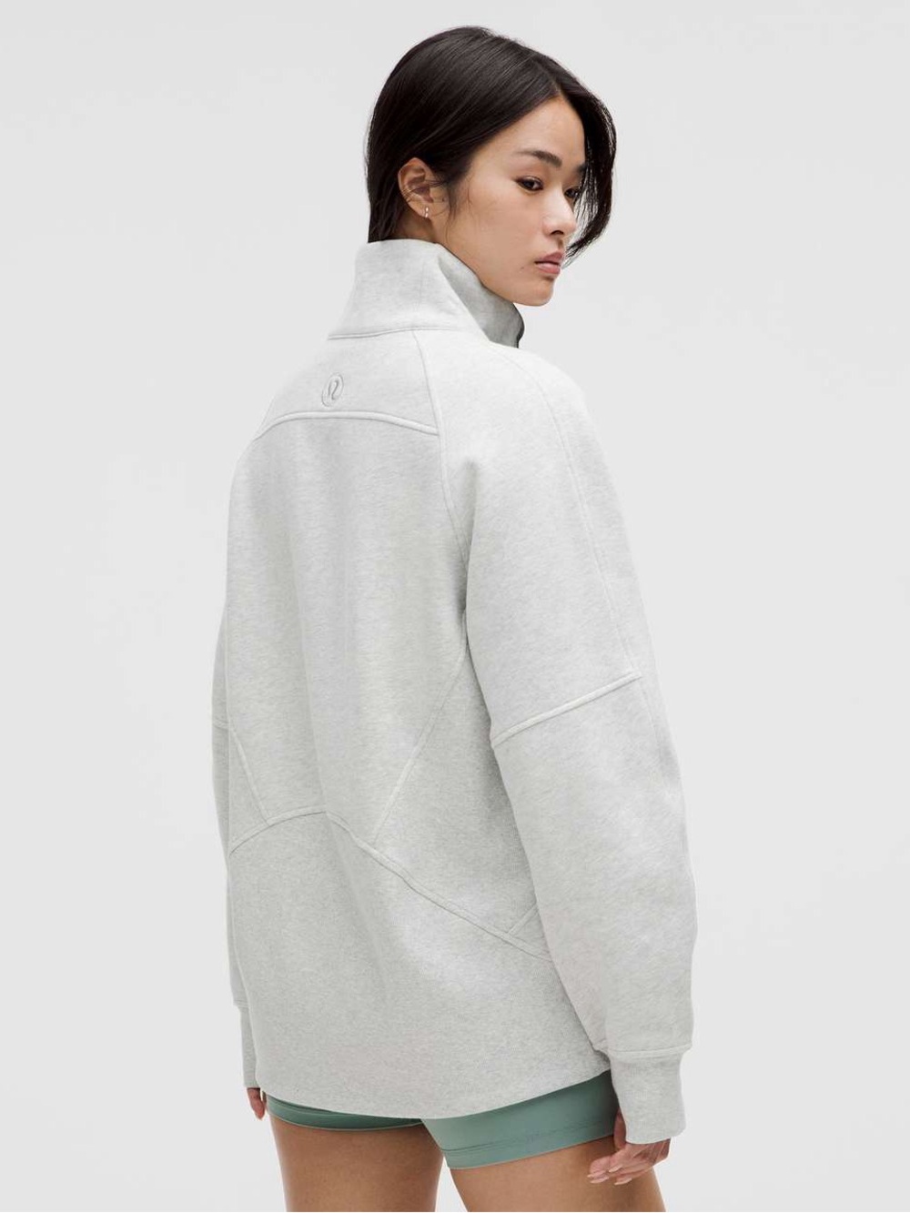 NWT Lululemon Scuba Oversized Funnel Neck Half Zip Fleece In Gray Size XL/XXL - Picture 2 of 10